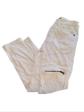 Denim & Rivets Premium White Zippered Cargo Streatwear Denim Pants Size 34